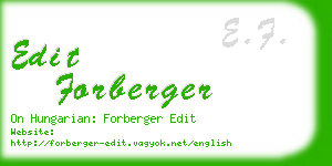 edit forberger business card